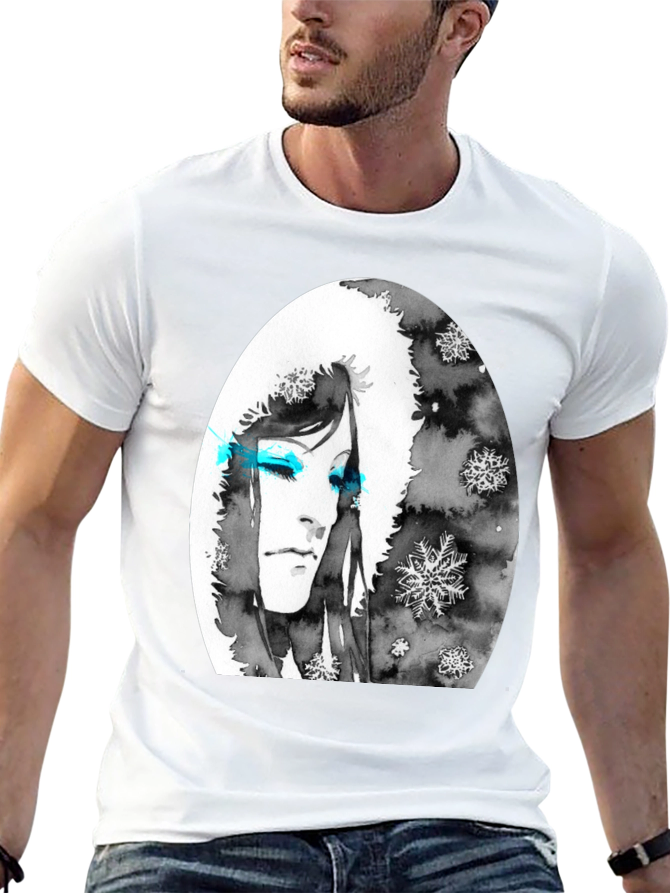 Winter Woman Graphic Tee - Soft Black Cotton