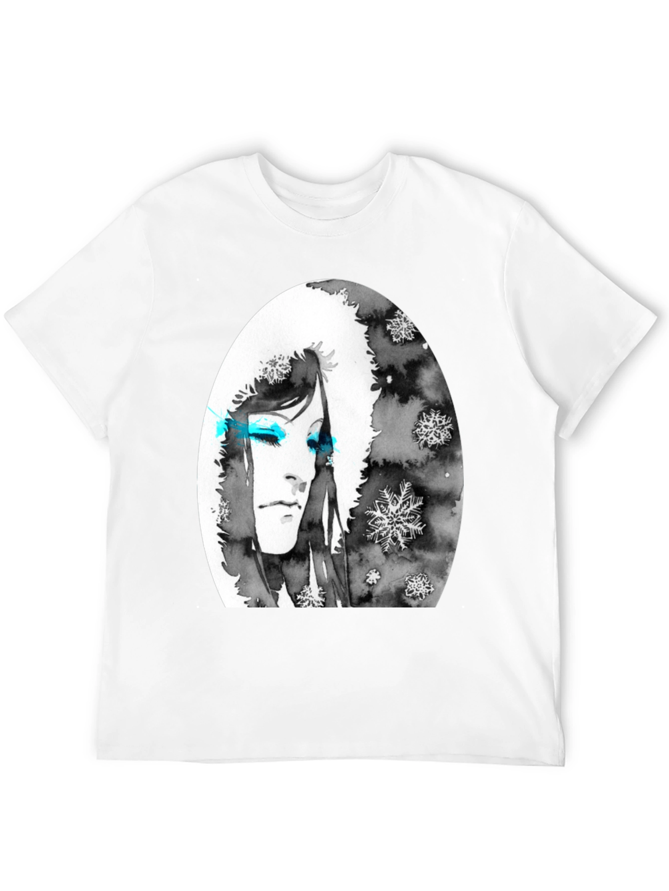 Winter Woman Graphic Tee - Soft Black Cotton