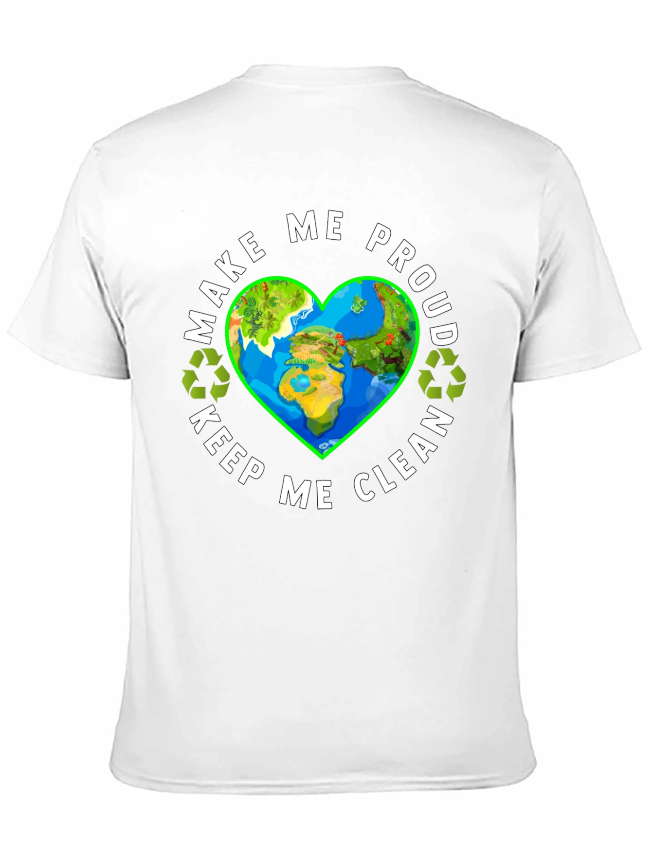 Eco-Friendly Earth Heart Graphic Tee - Make Me Proud