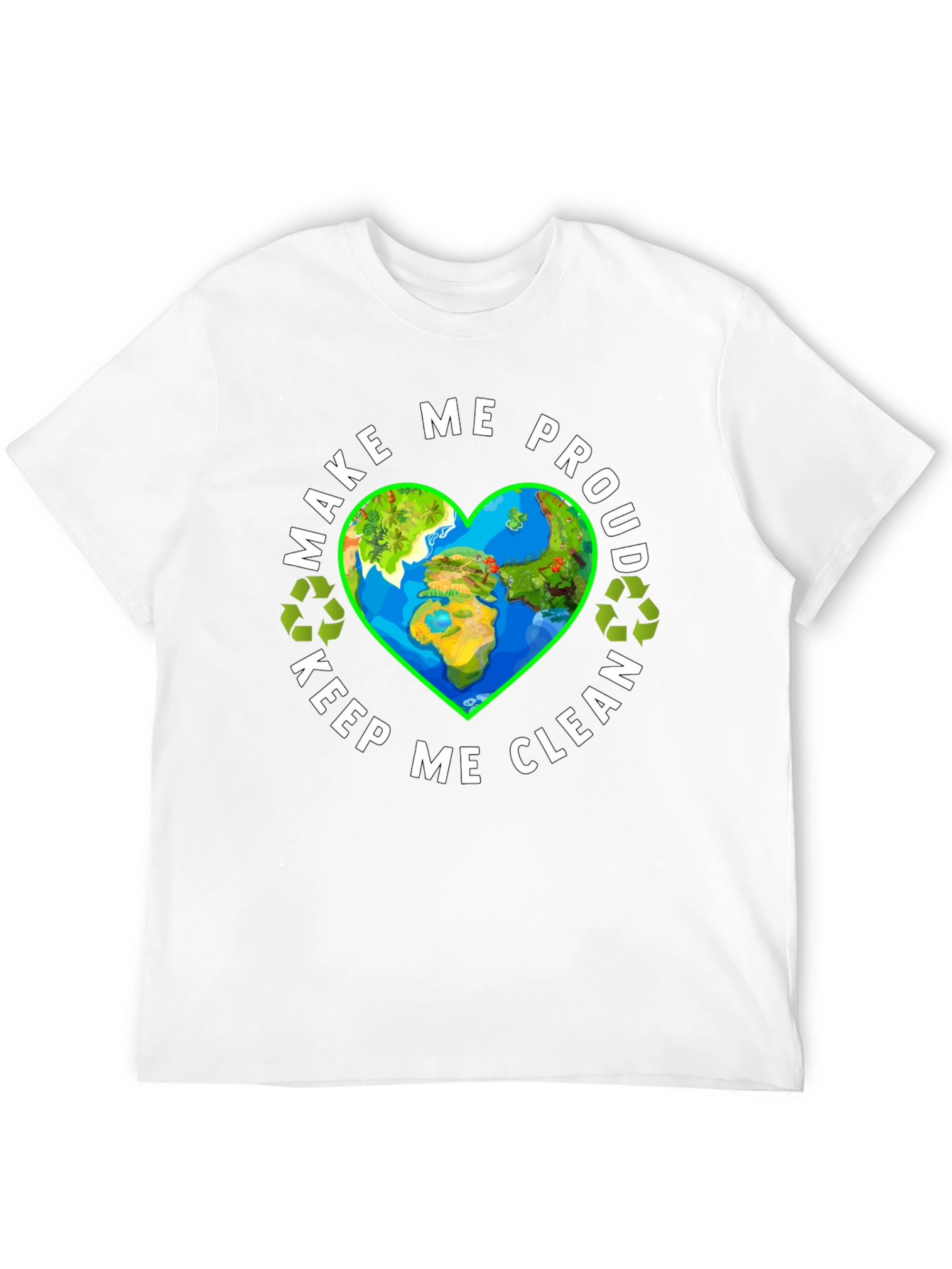 Eco-Friendly Earth Heart Graphic Tee - Make Me Proud