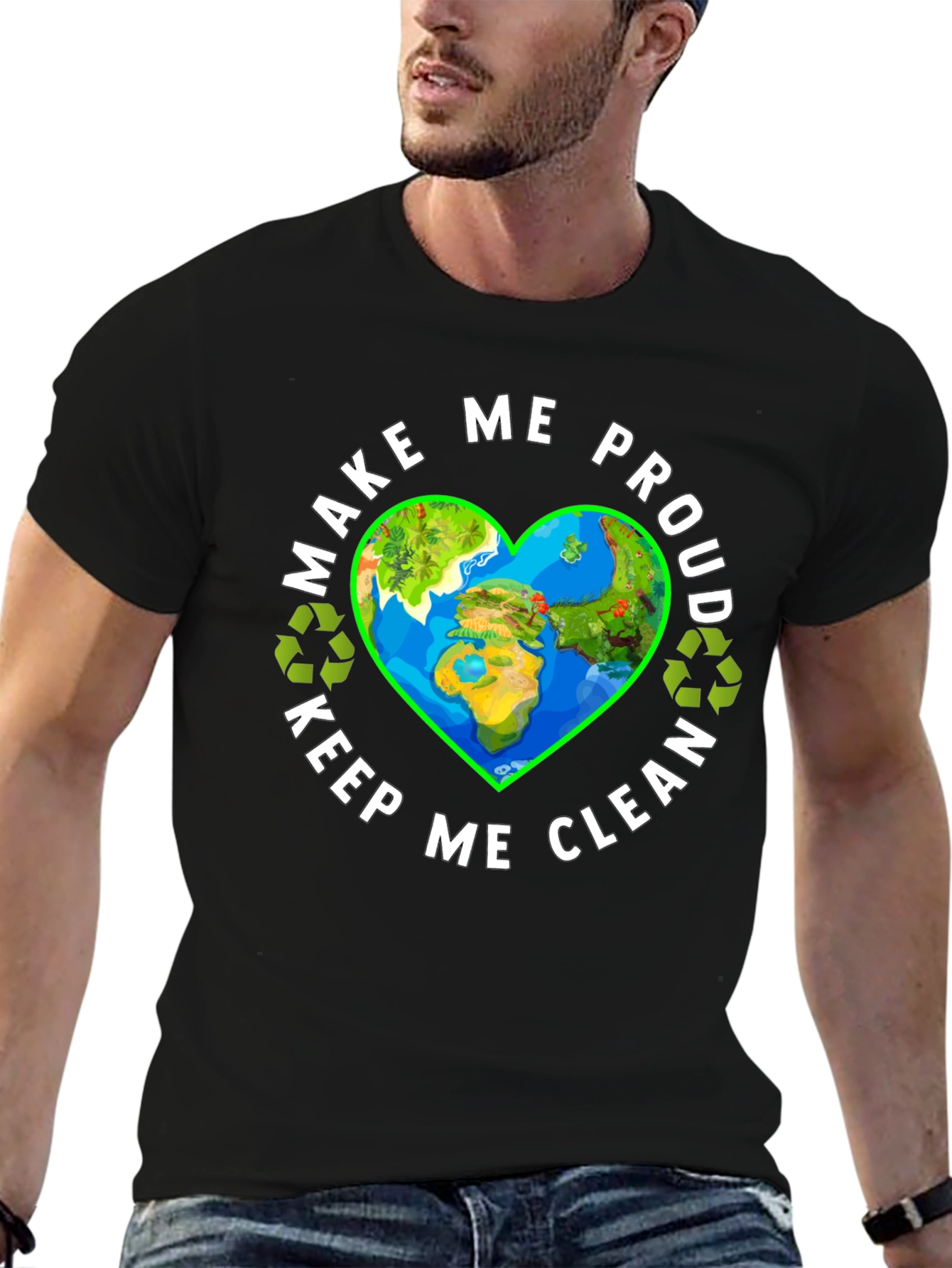 Eco-Friendly Earth Heart Graphic Tee - Make Me Proud