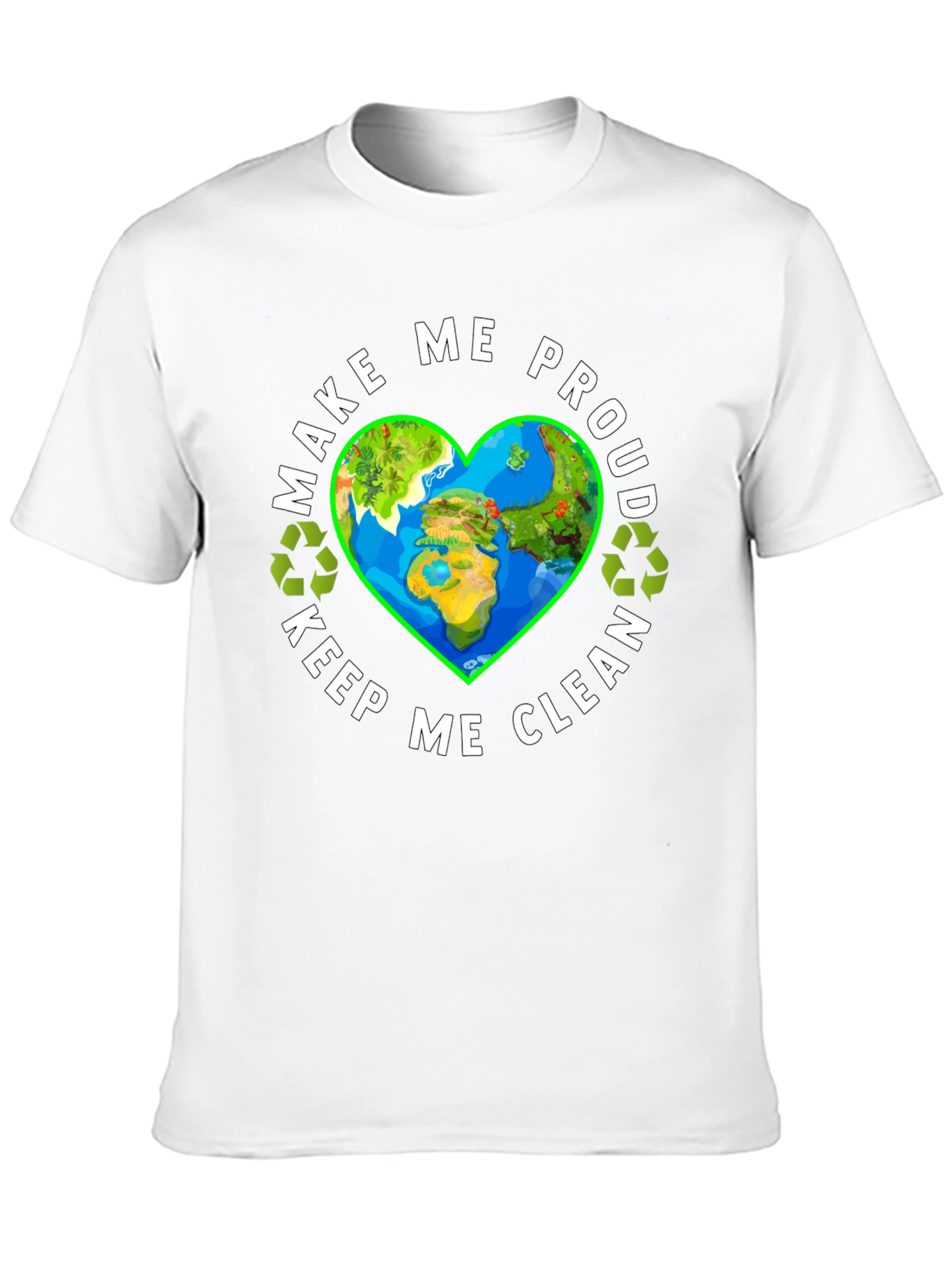 Eco-Friendly Earth Heart Graphic Tee - Make Me Proud