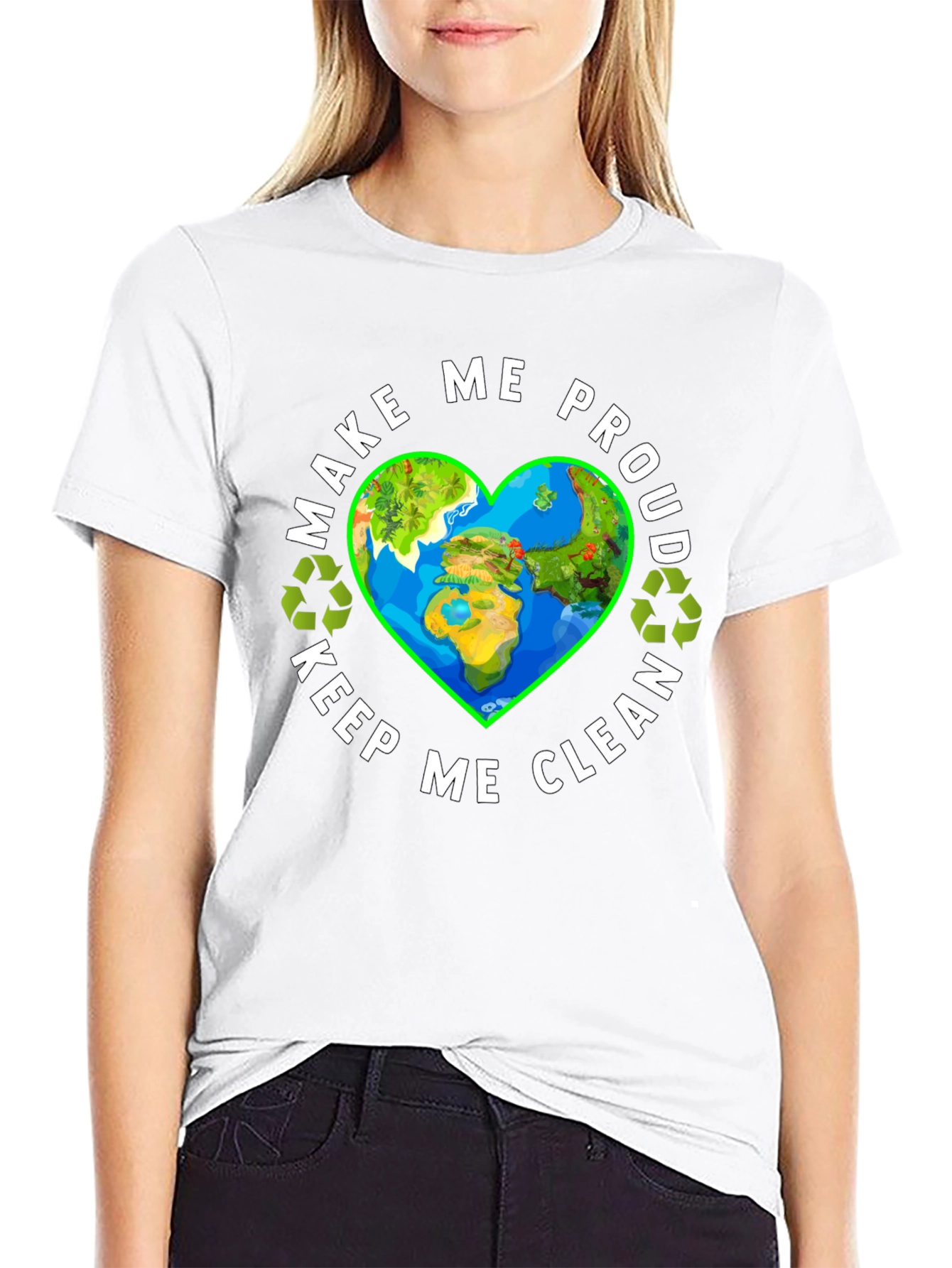 Eco-Friendly Earth Heart Graphic Tee - Make Me Proud