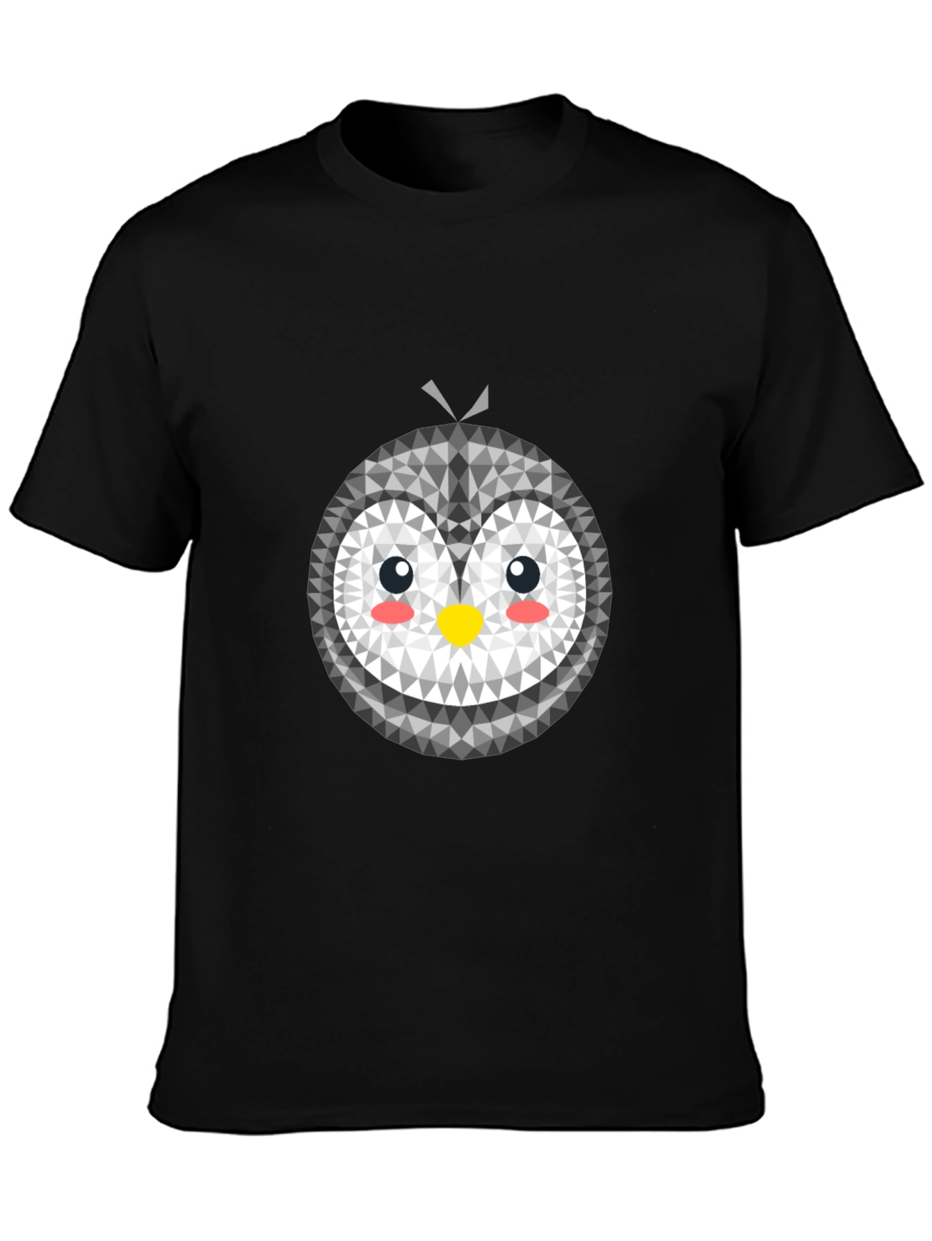 Geometric Penguin Graphic Tee - Black