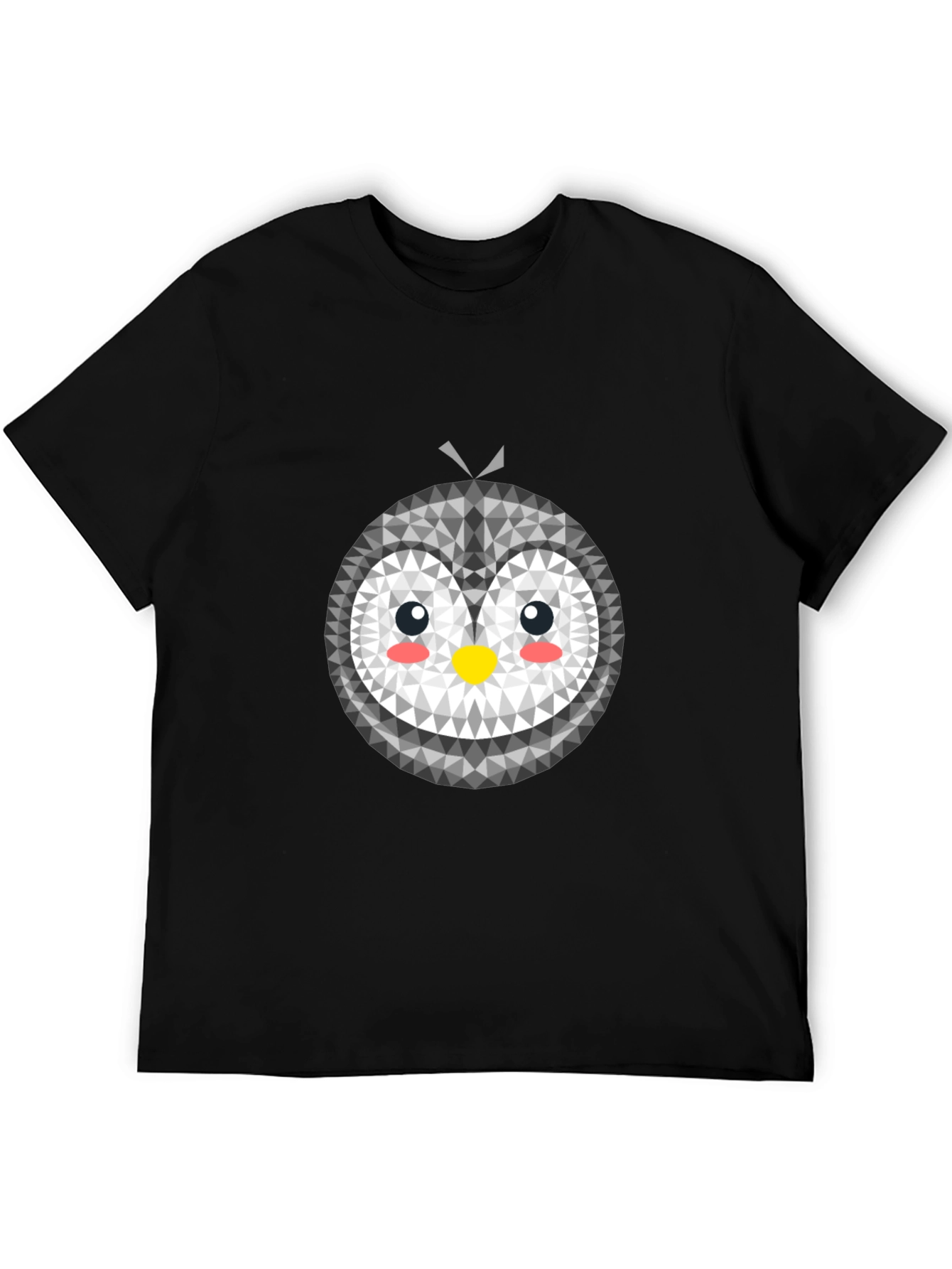 Geometric Penguin Graphic Tee - Black