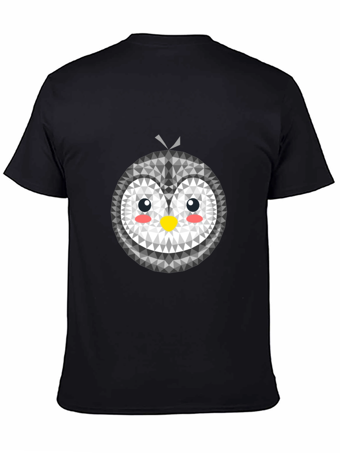 Geometric Penguin Graphic Tee - Black
