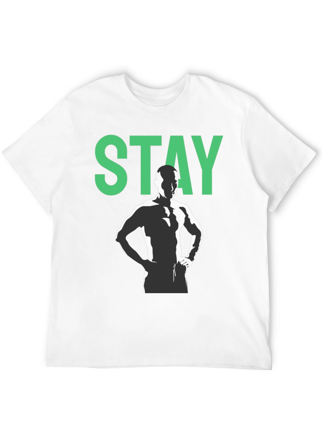 Stay Strong Graphic Tee - Black Crew Neck T-Shirt