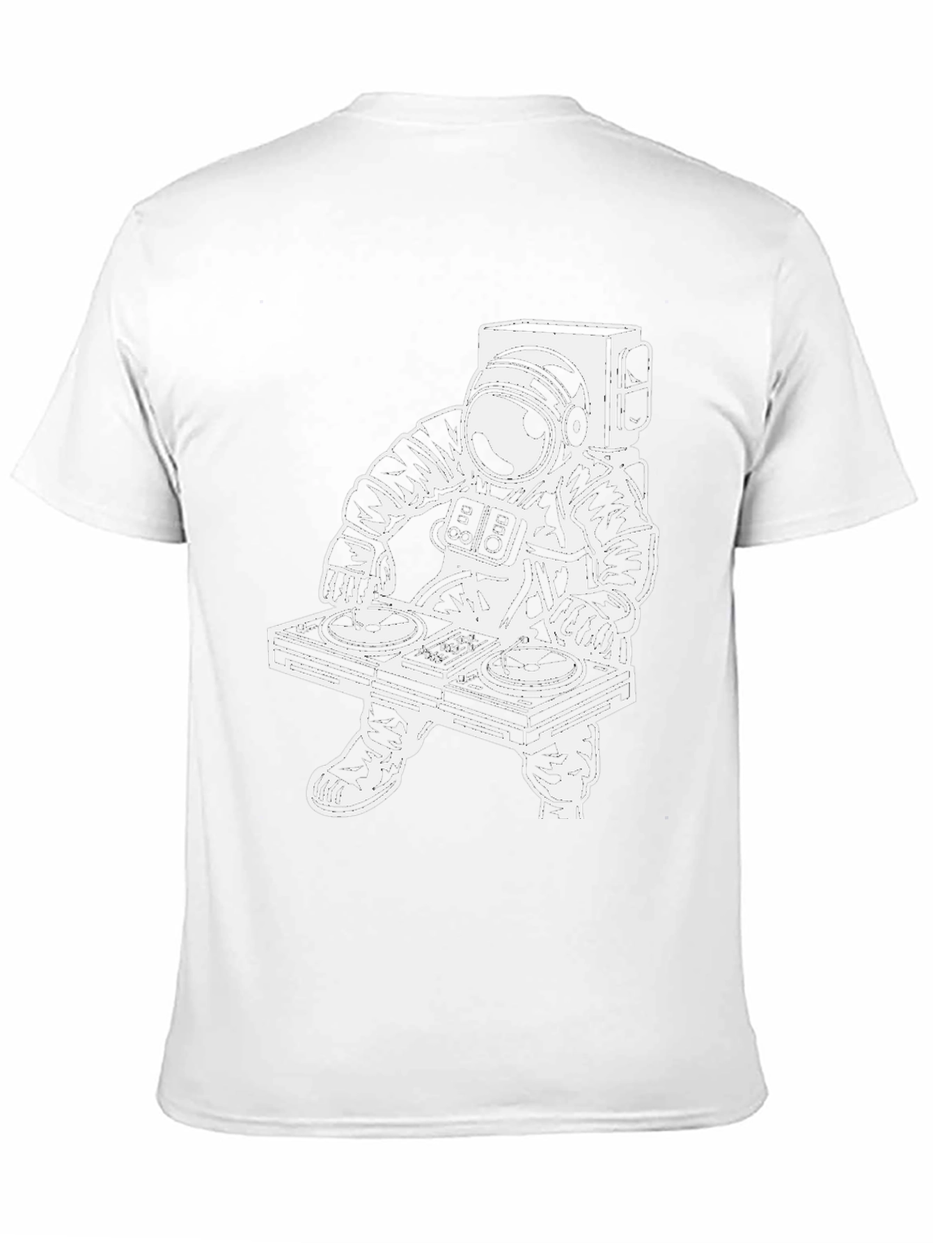 Astronaut DJ Graphic Tee - Black Cotton T-Shirt