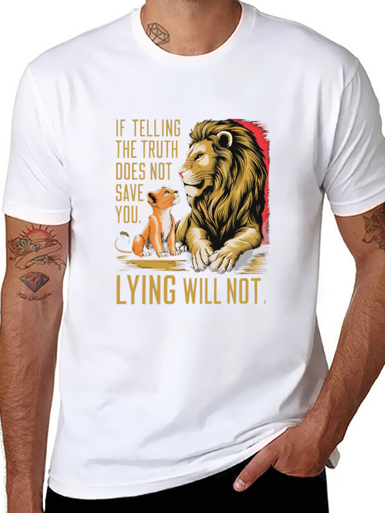 Truth Lion Graphic Tee - Mens Black T-Shirt