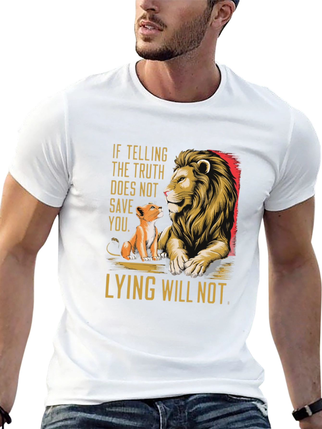 Truth Lion Graphic Tee - Mens Black T-Shirt