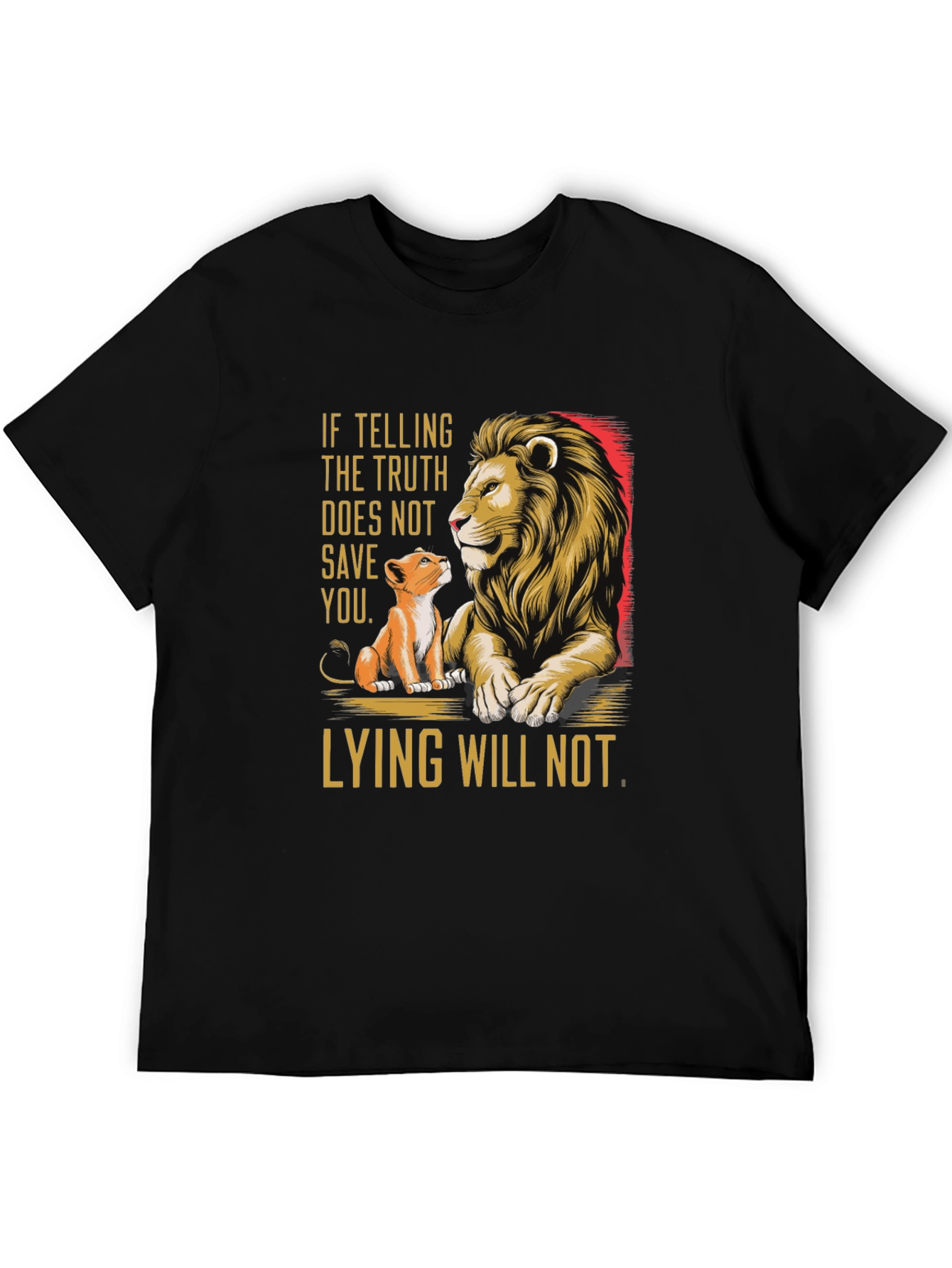 Truth Lion Graphic Tee - Mens Black T-Shirt