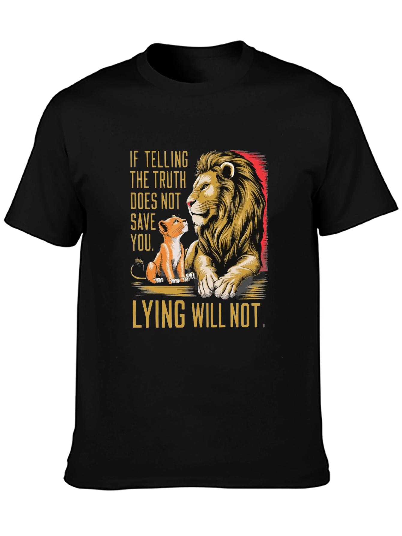 Truth Lion Graphic Tee - Mens Black T-Shirt