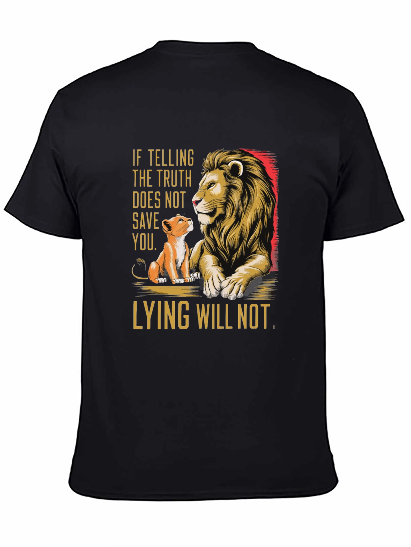 Truth Lion Graphic Tee - Mens Black T-Shirt
