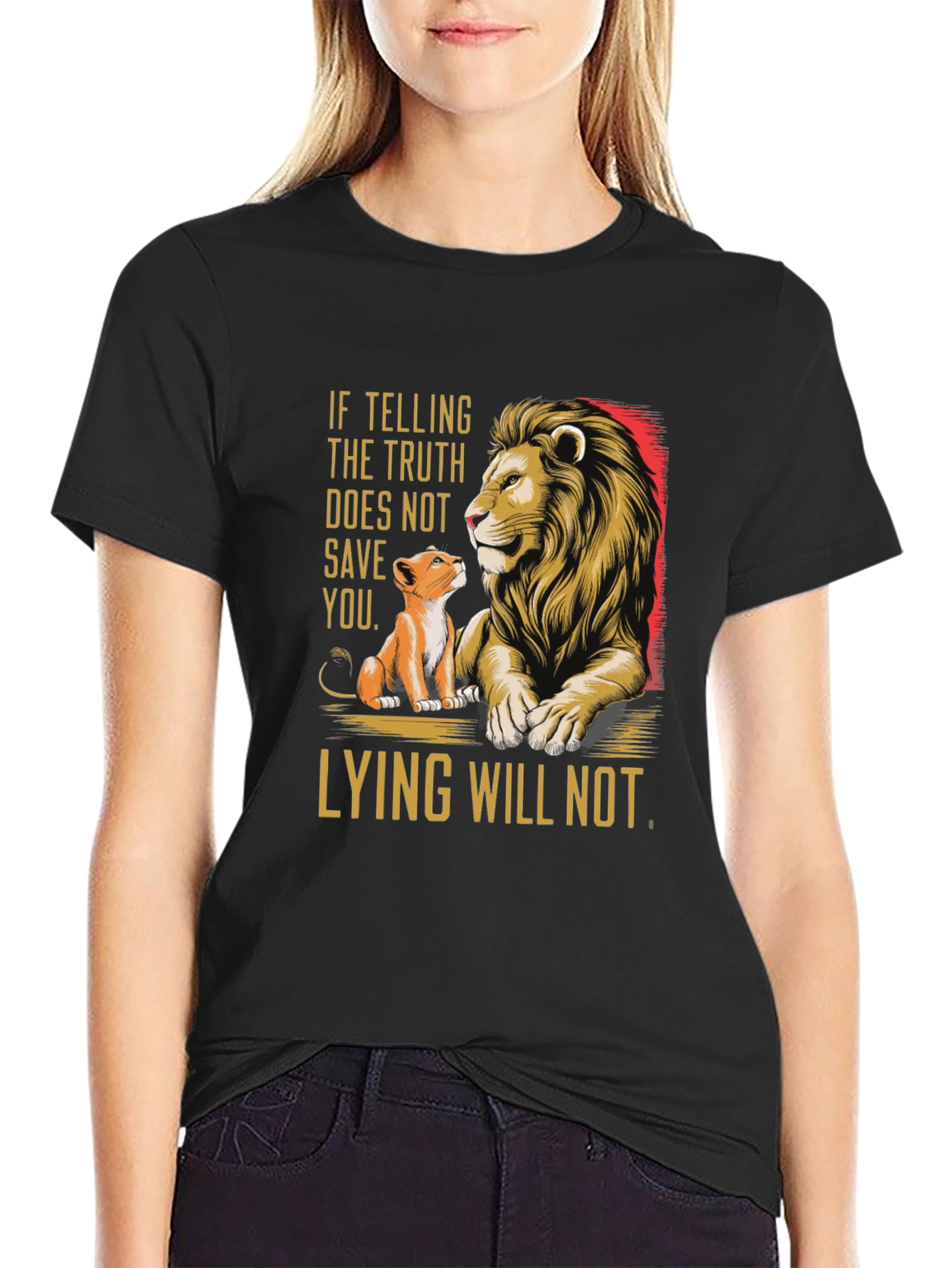 Truth Lion Graphic Tee - Mens Black T-Shirt