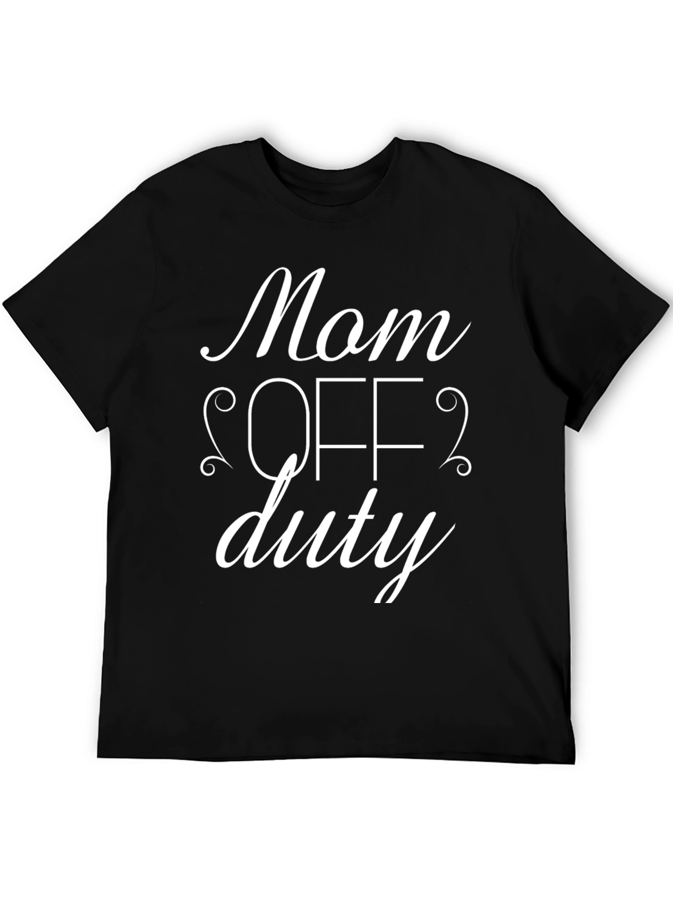 Mom Off Duty Black Graphic T-Shirt