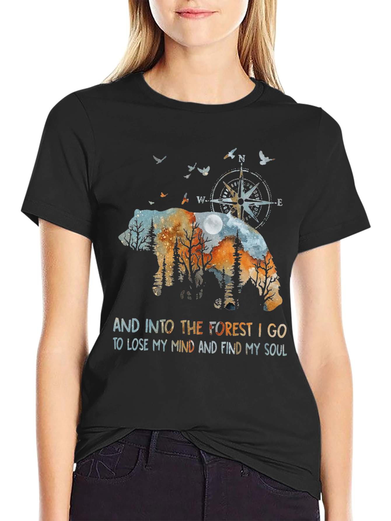 Nature Bear Graphic T-Shirt - Find Your Soul