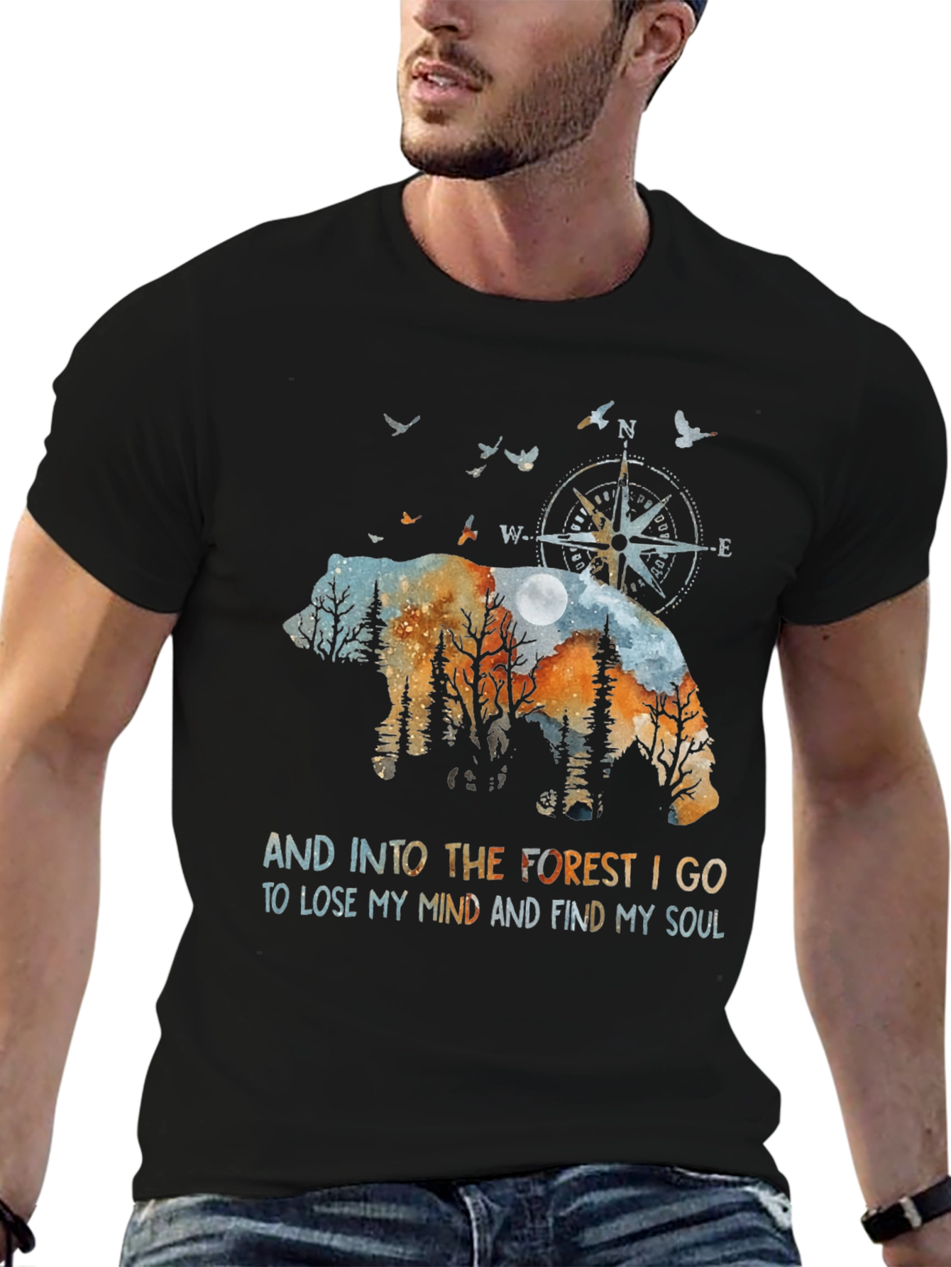 Nature Bear Graphic T-Shirt - Find Your Soul