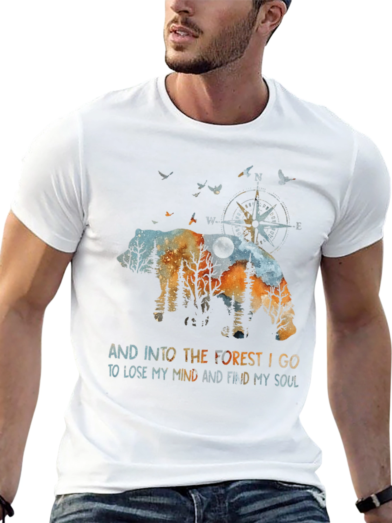 Nature Bear Graphic T-Shirt - Find Your Soul