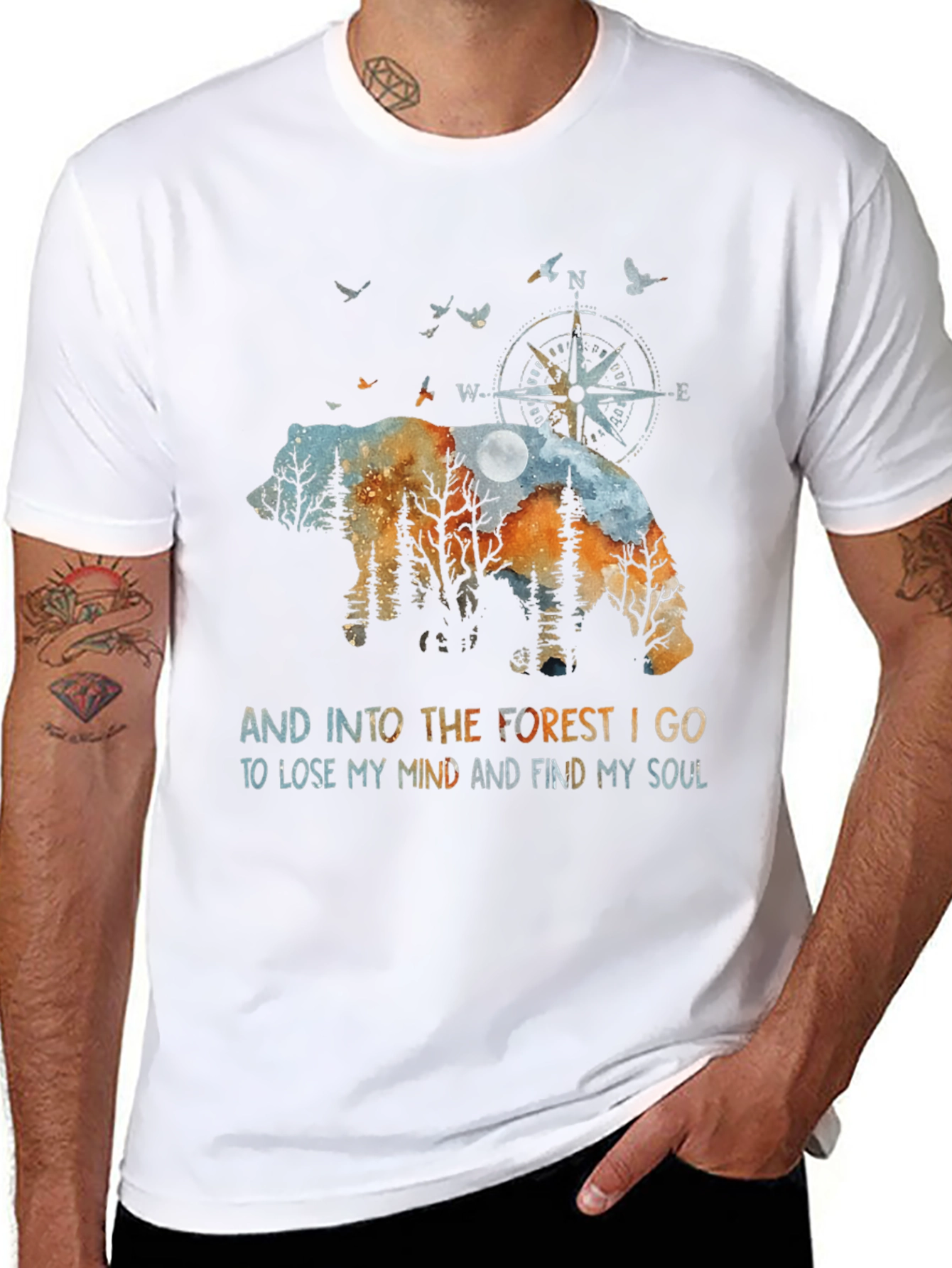 Nature Bear Graphic T-Shirt - Find Your Soul