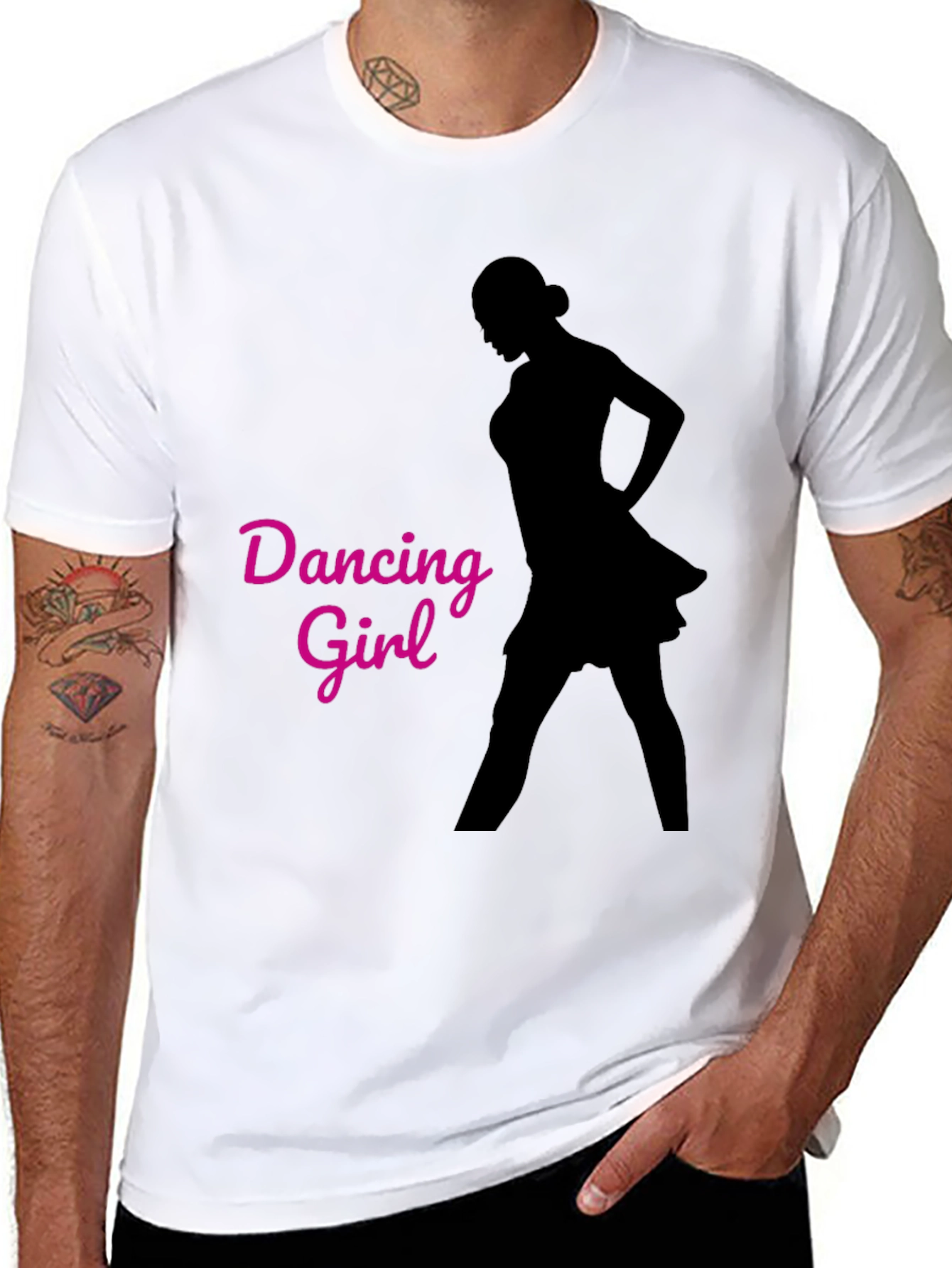 Dancing Girl Graphic Black T-Shirt