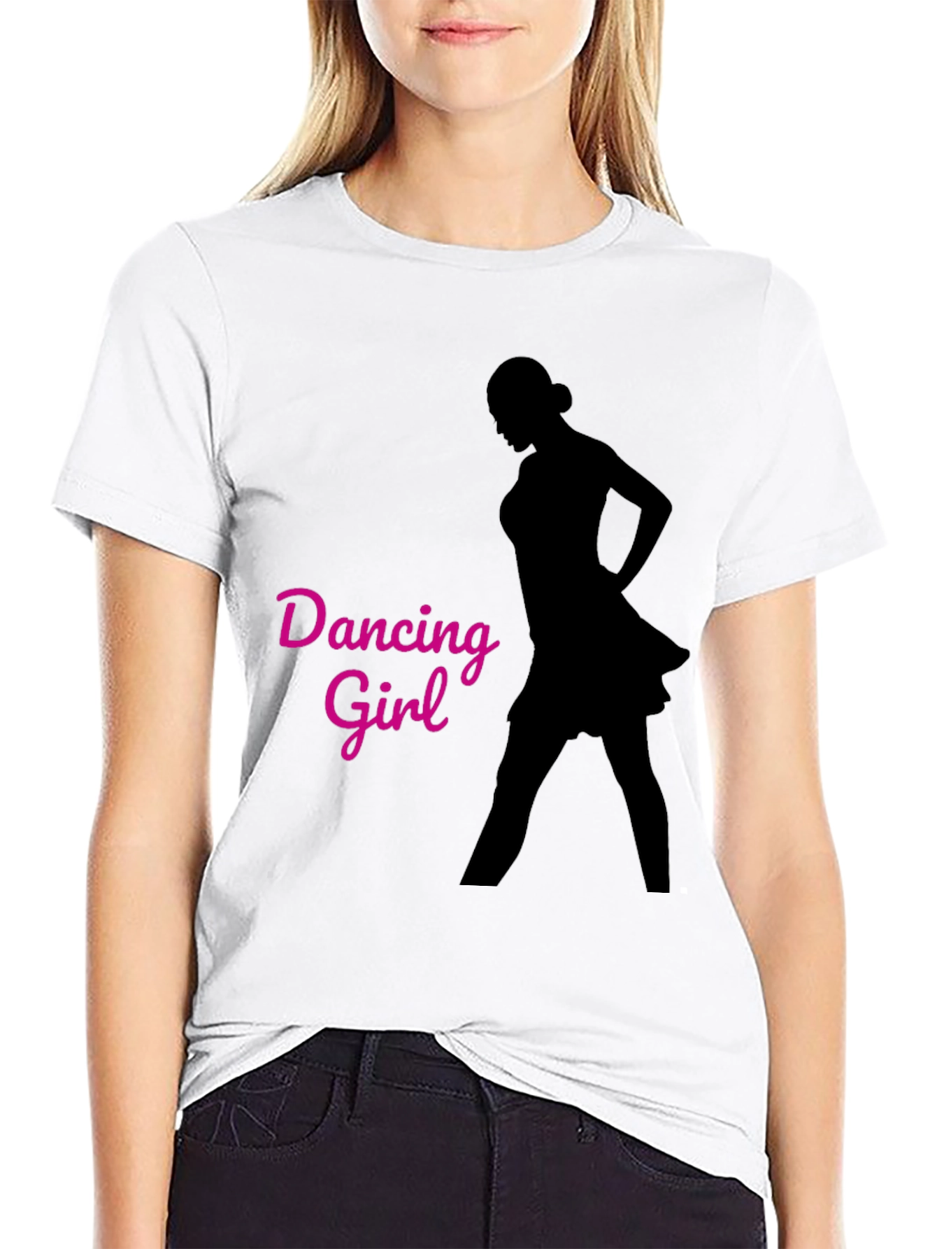 Dancing Girl Graphic Black T-Shirt