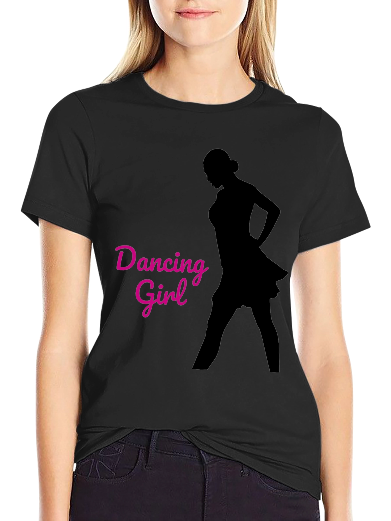 Dancing Girl Graphic Black T-Shirt