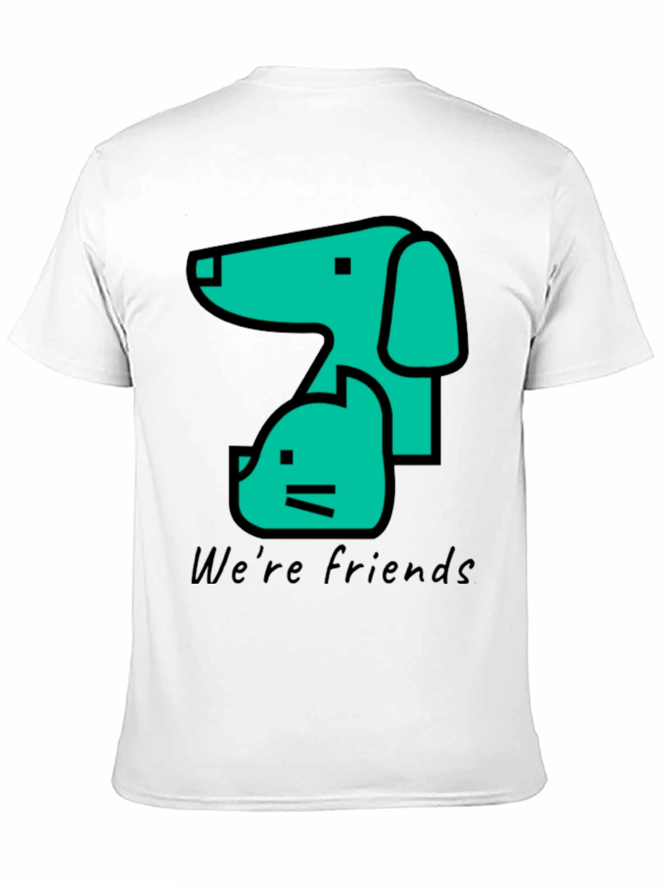 Dog and Cat Friends Black T-Shirt