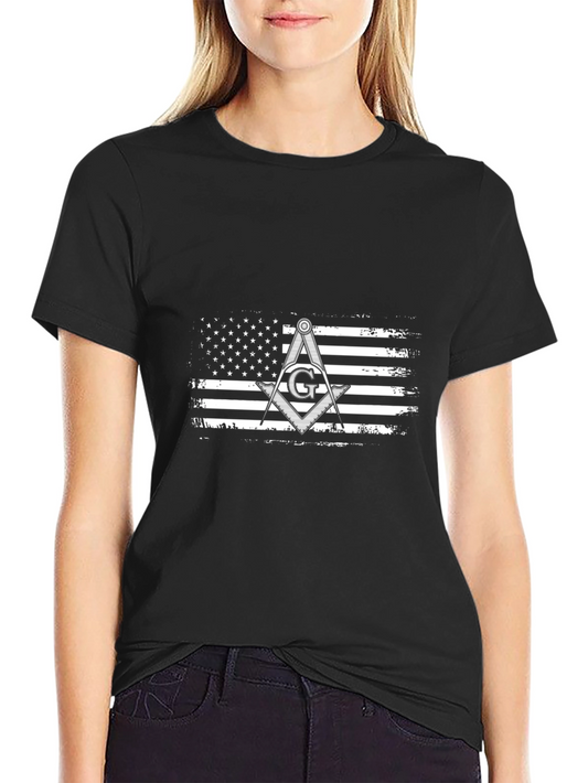 Freemason USA Flag Graphic T-Shirt
