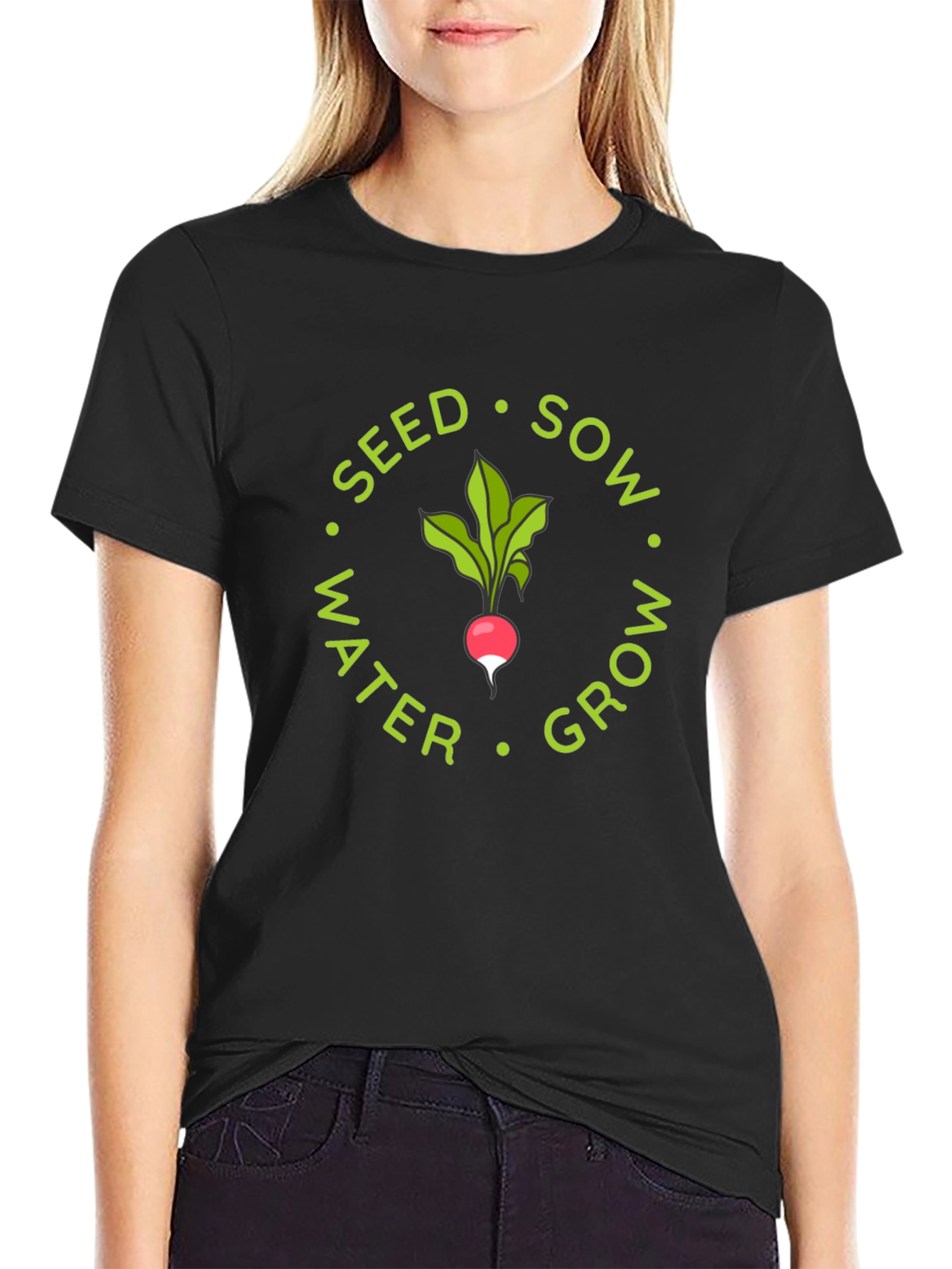 Seed Sow Water Grow Radish Graphic Tee