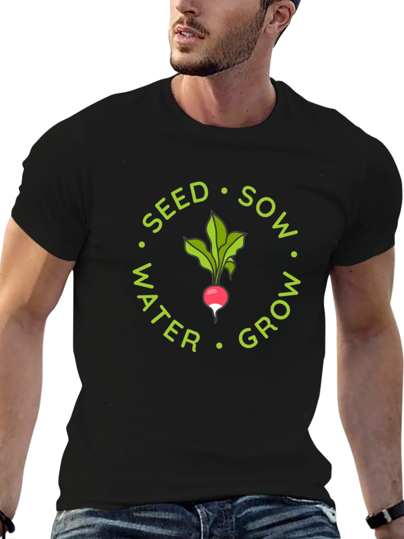 Seed Sow Water Grow Radish Graphic Tee