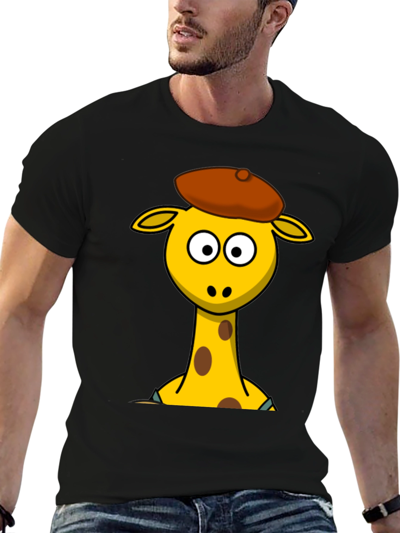 Cartoon Giraffe T-Shirt - Quirky Graphic Tee
