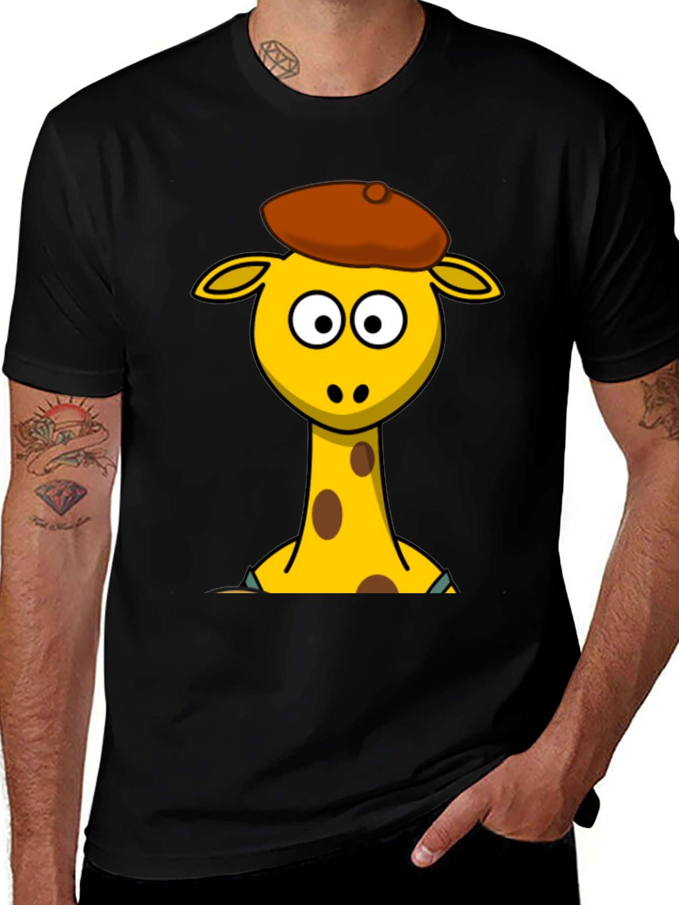 Cartoon Giraffe T-Shirt - Quirky Graphic Tee