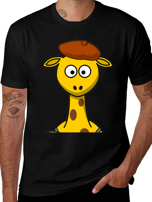 Cartoon Giraffe T-Shirt - Quirky Graphic Tee