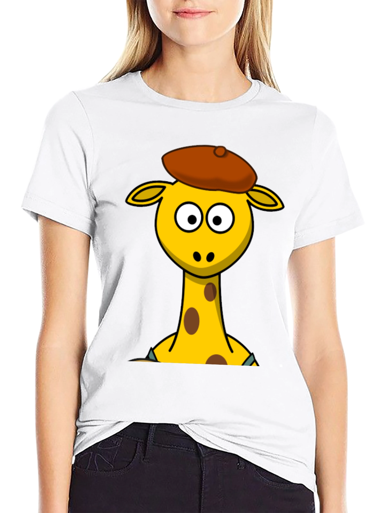 Cartoon Giraffe T-Shirt - Quirky Graphic Tee