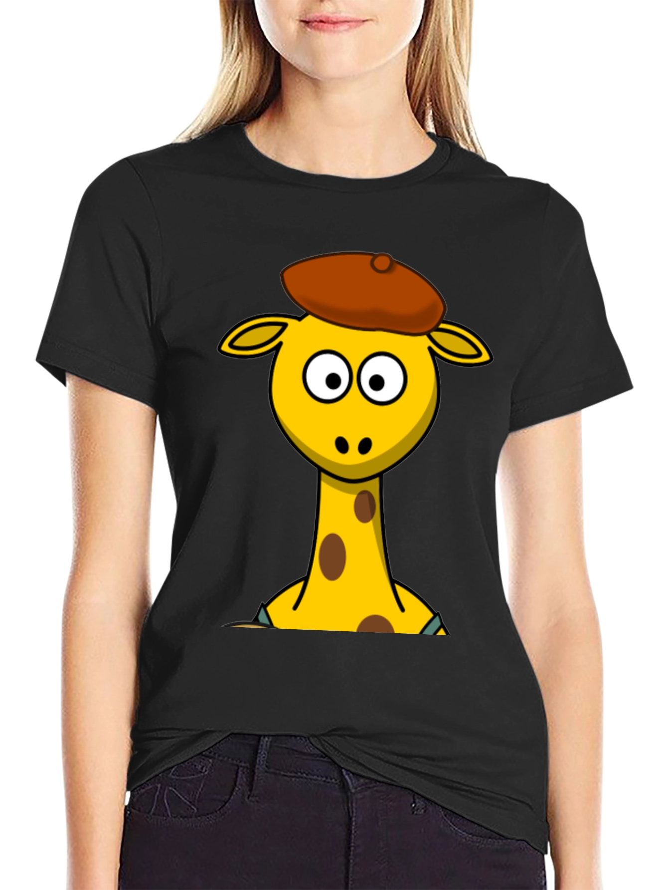 Cartoon Giraffe T-Shirt - Quirky Graphic Tee