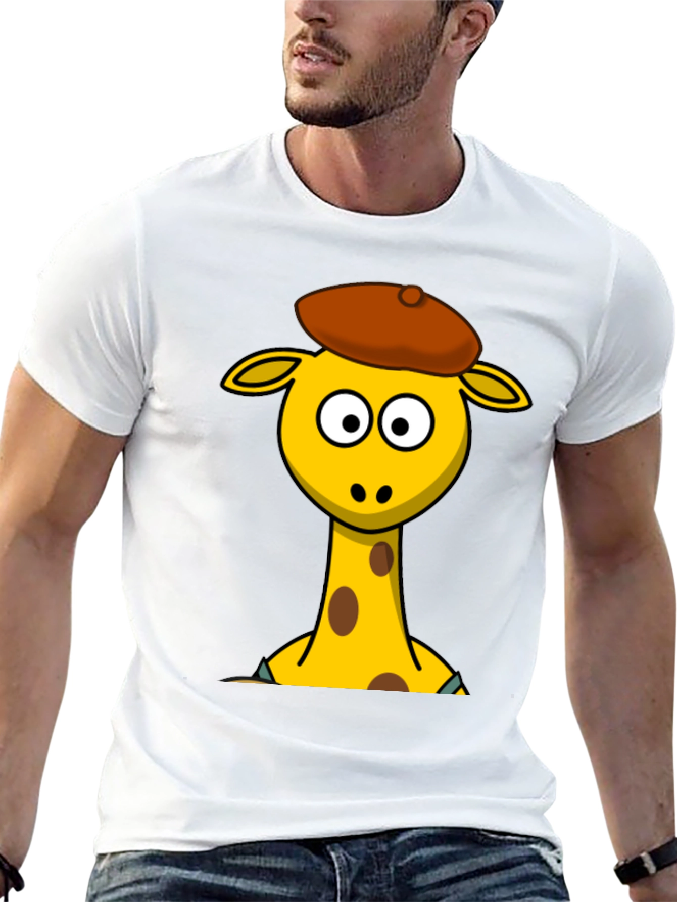 Cartoon Giraffe T-Shirt - Quirky Graphic Tee