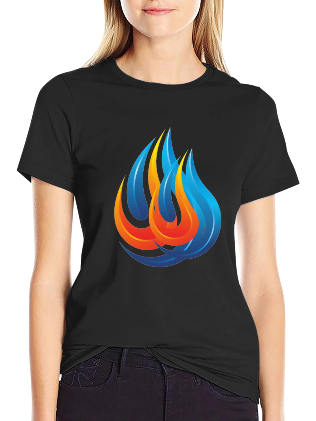 Flame Graphic Black T-Shirt