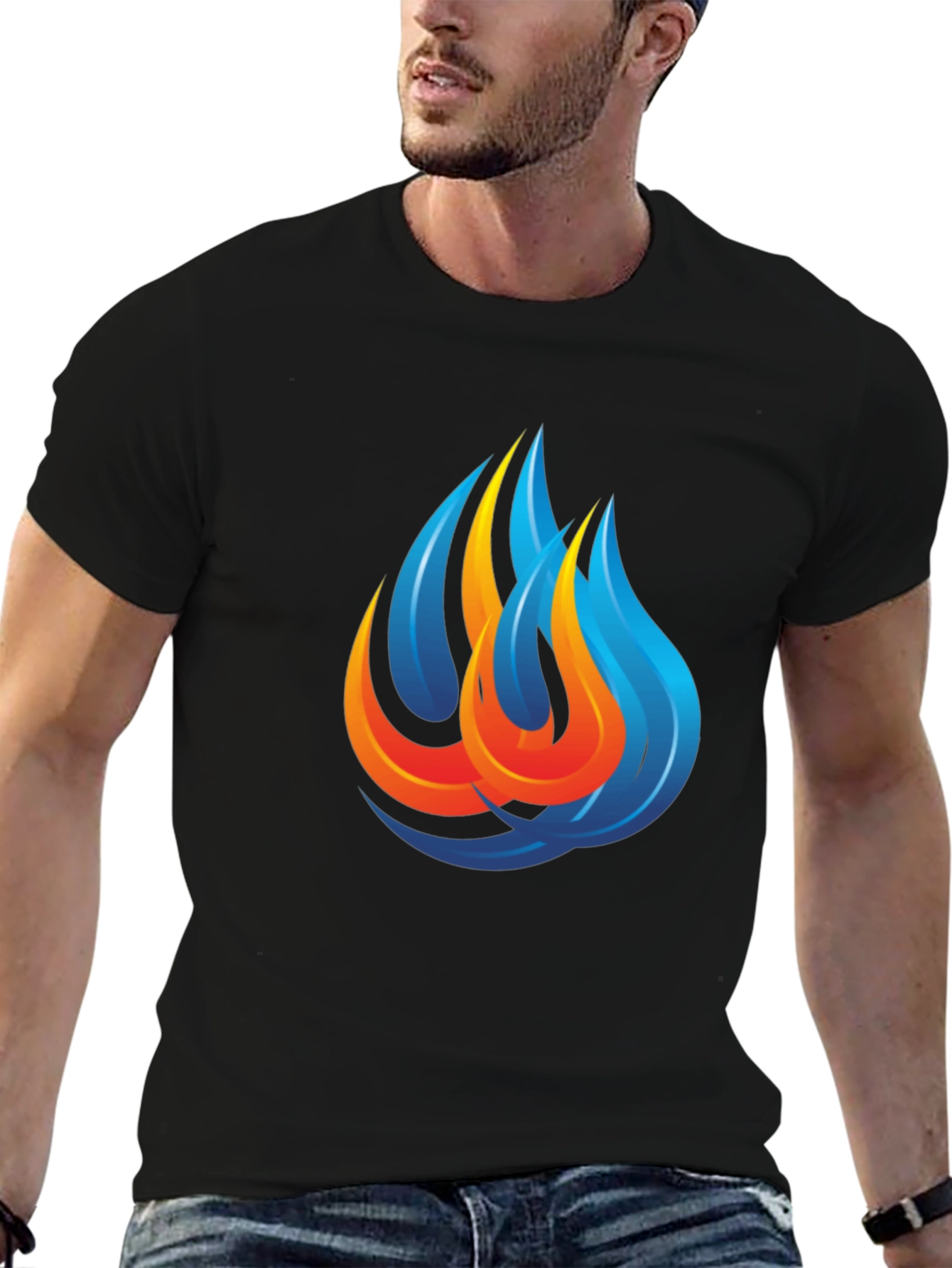 Flame Graphic Black T-Shirt