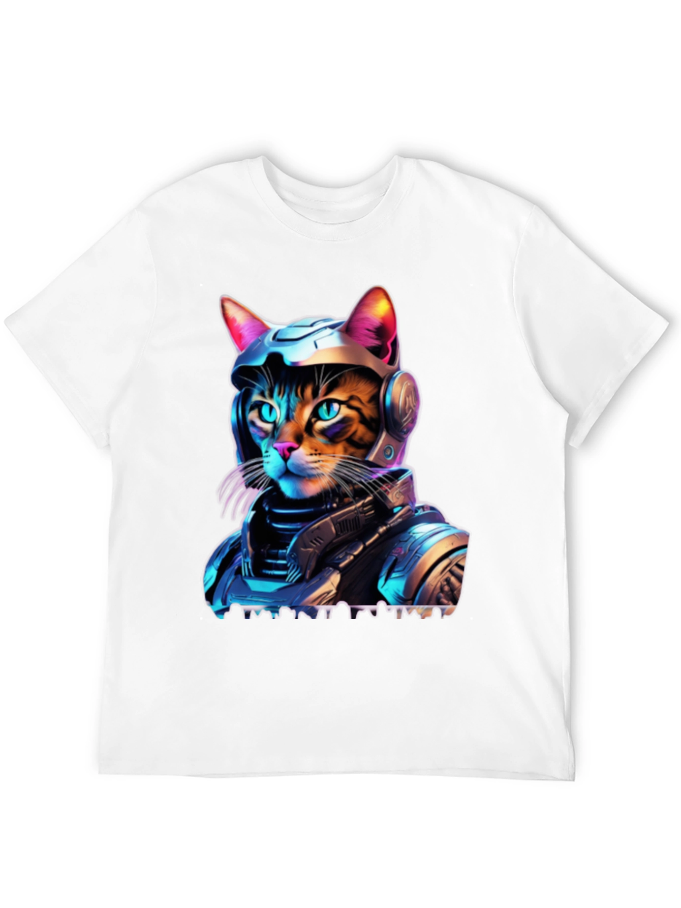 Cyber Cat T-Shirt - Space Age Feline Design