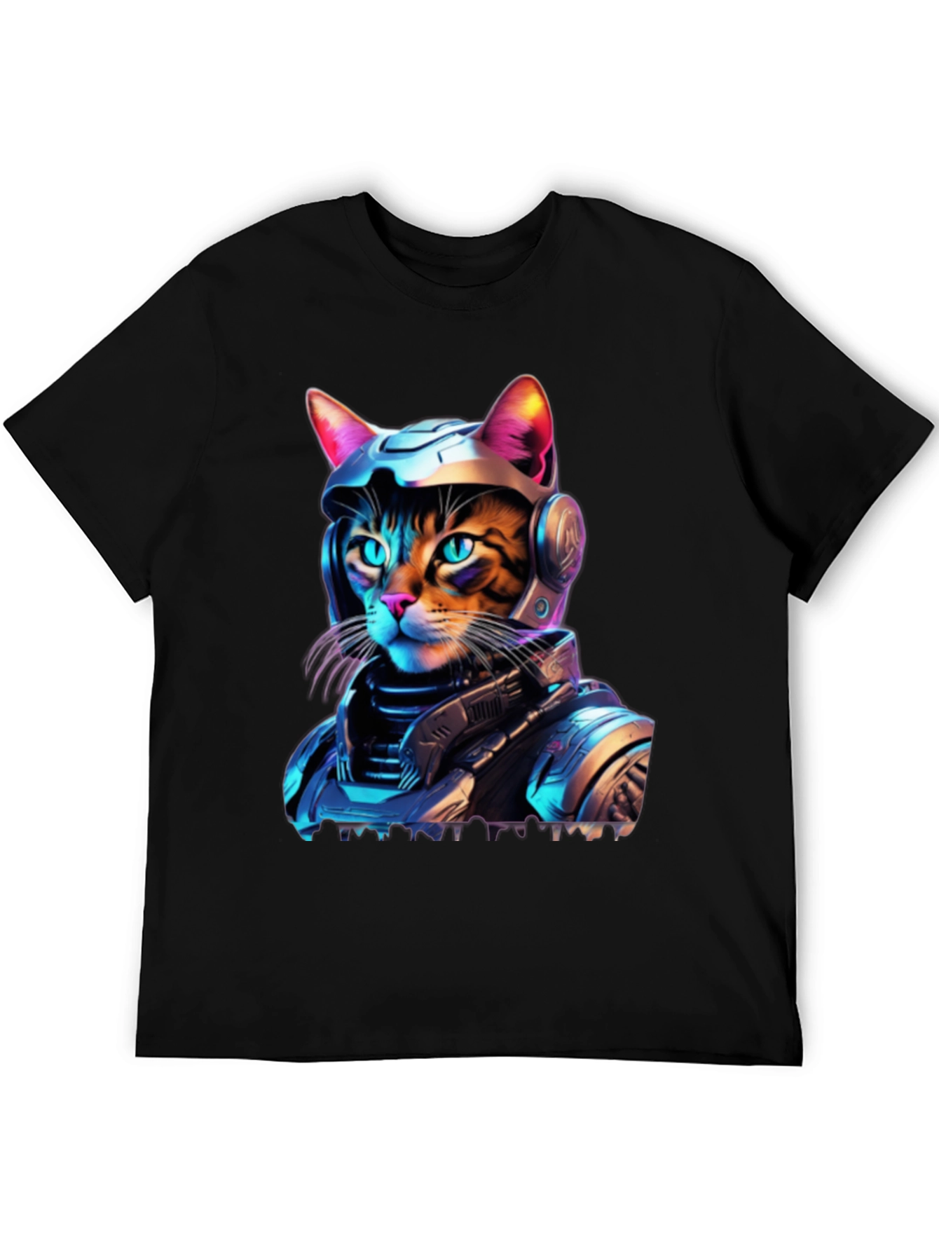 Cyber Cat T-Shirt - Space Age Feline Design