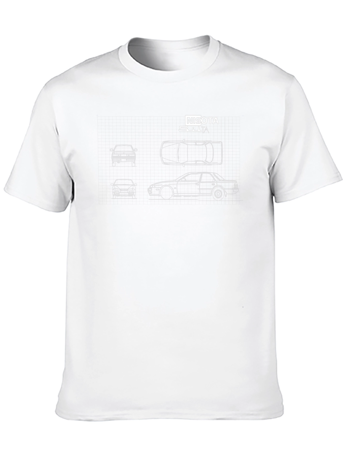 NISOTA SILTA Car Blueprint Black T-Shirt