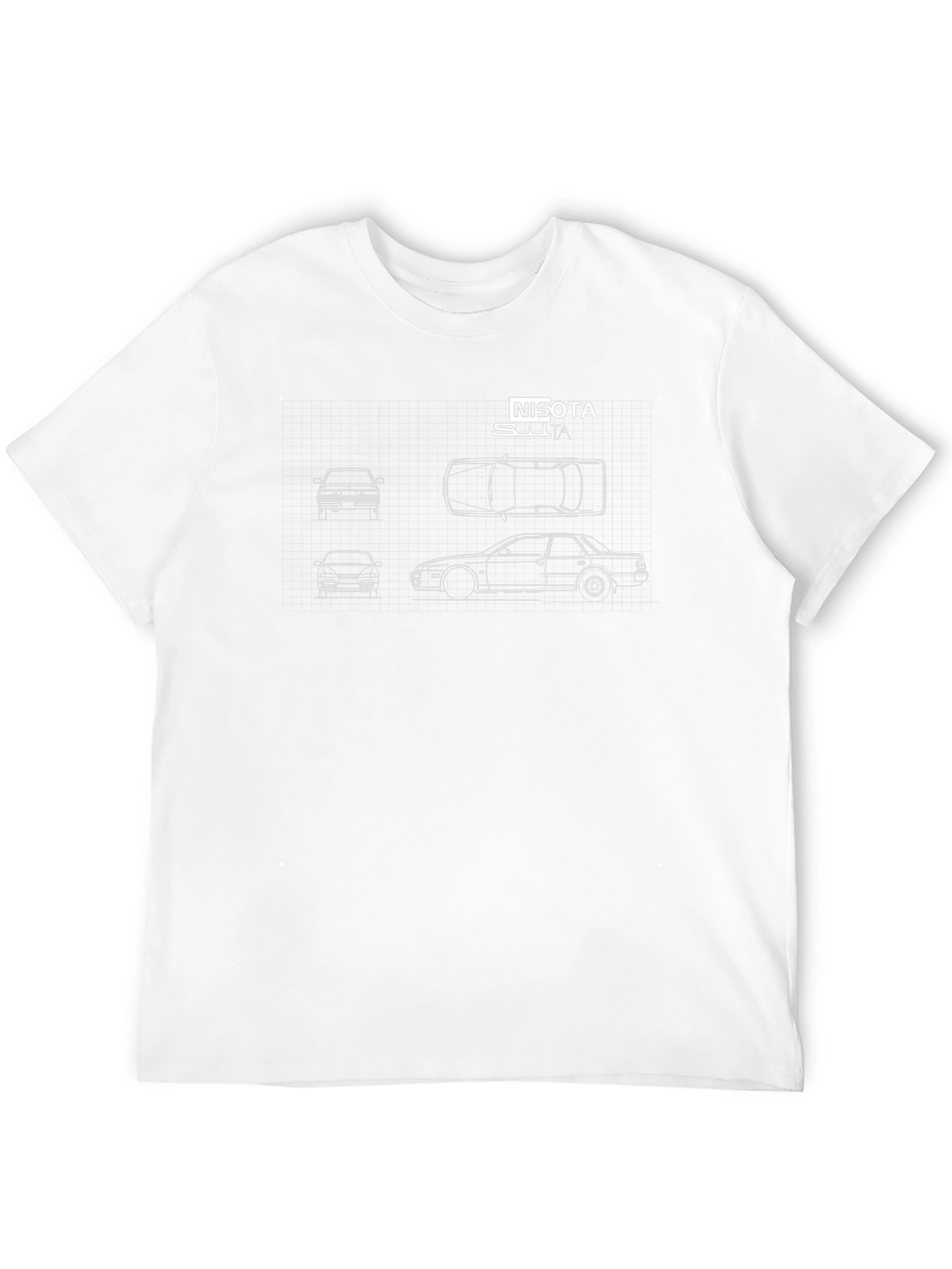 NISOTA SILTA Car Blueprint Black T-Shirt