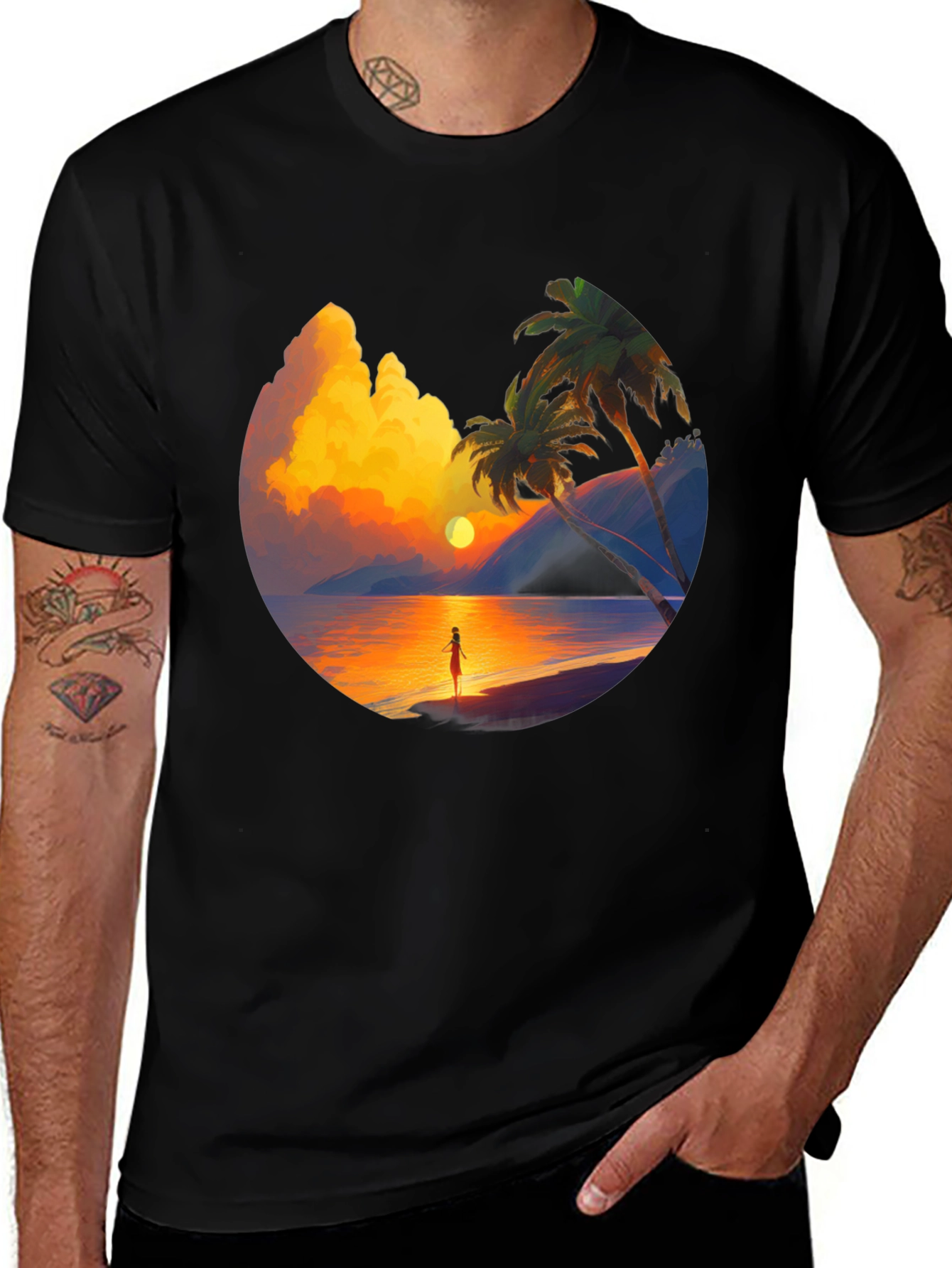 Sunset Beach Graphic Tee - Tropical Vibe