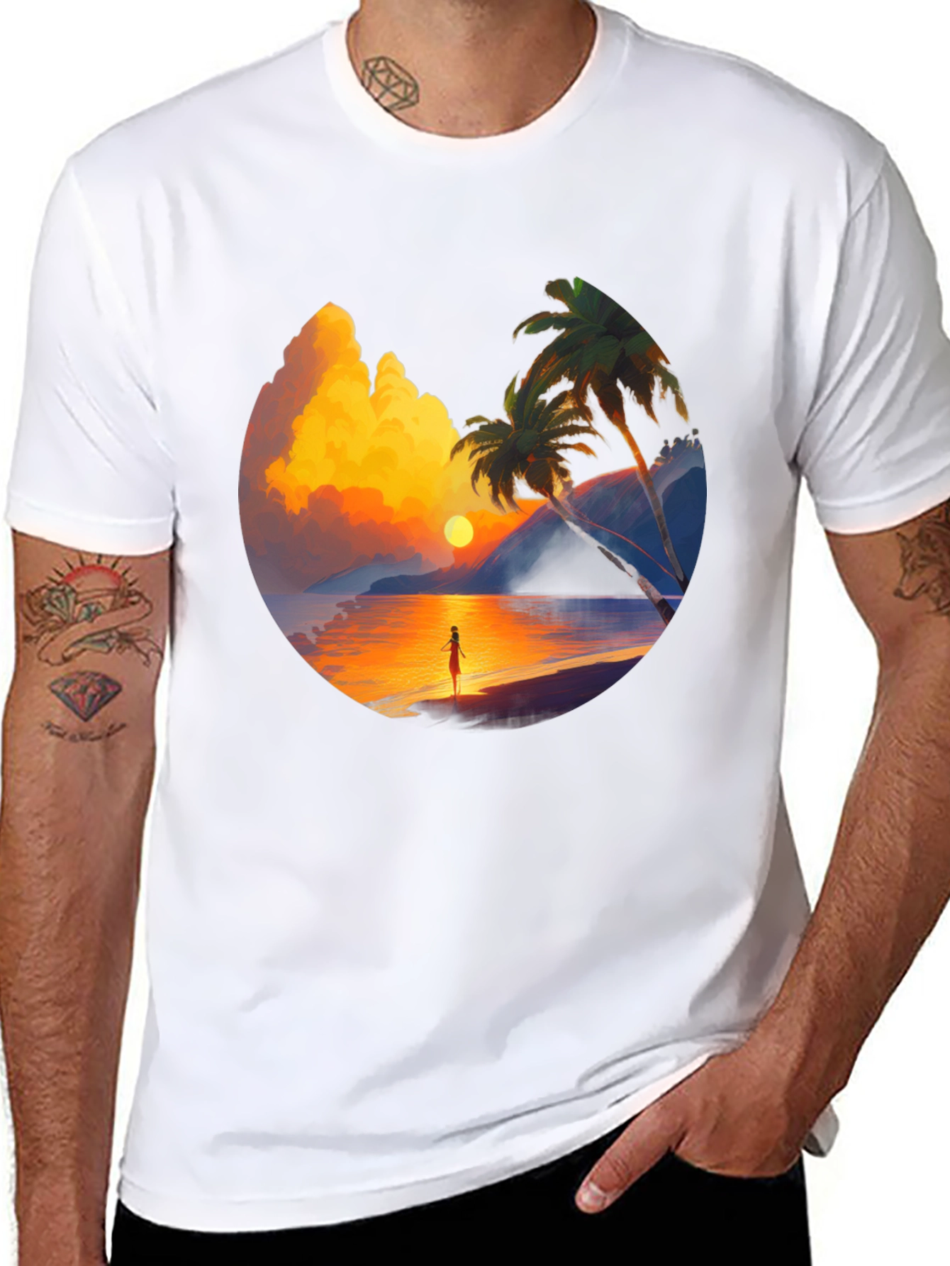 Sunset Beach Graphic Tee - Tropical Vibe