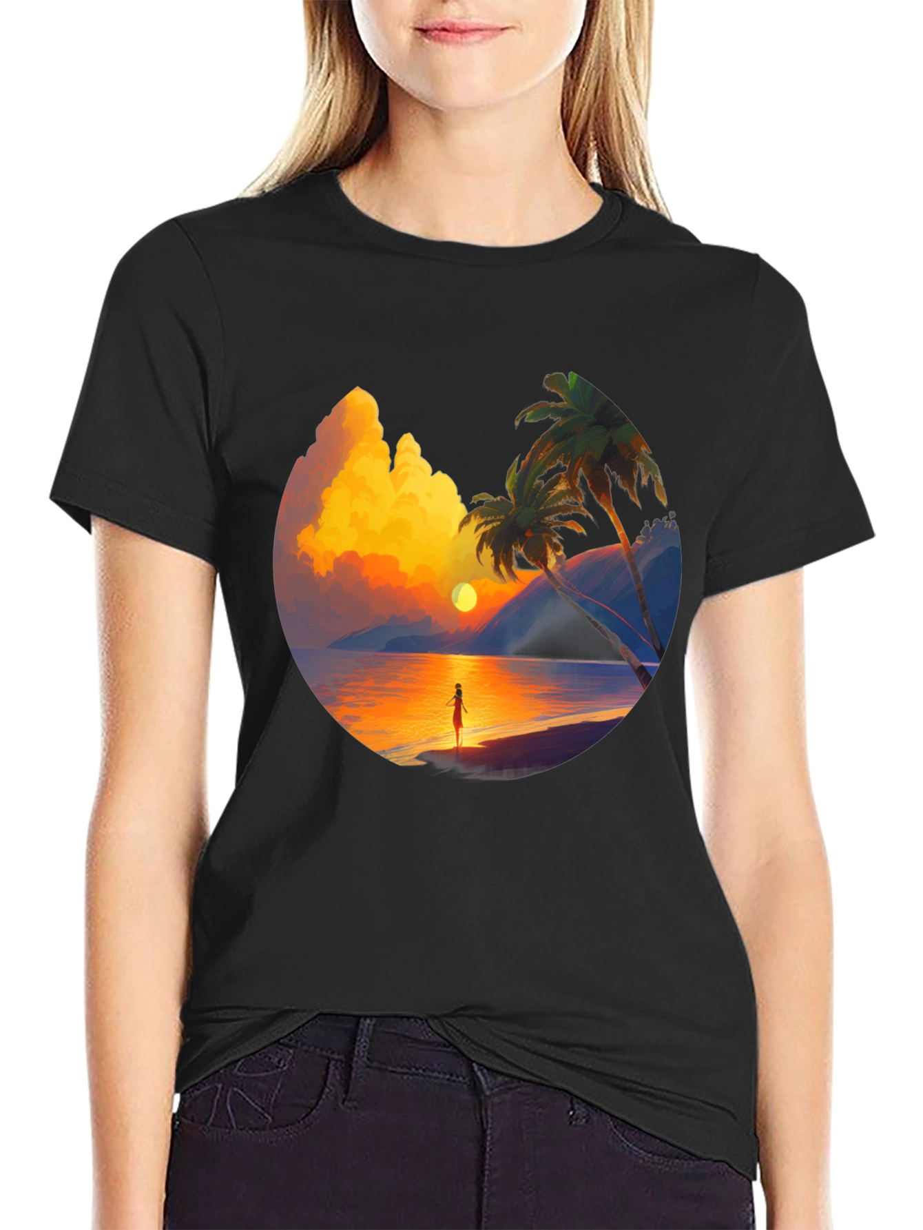 Sunset Beach Graphic Tee - Tropical Vibe