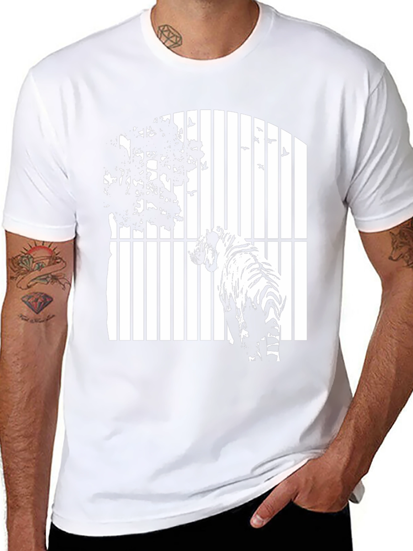 Tiger Behind Bars Graphic Tee