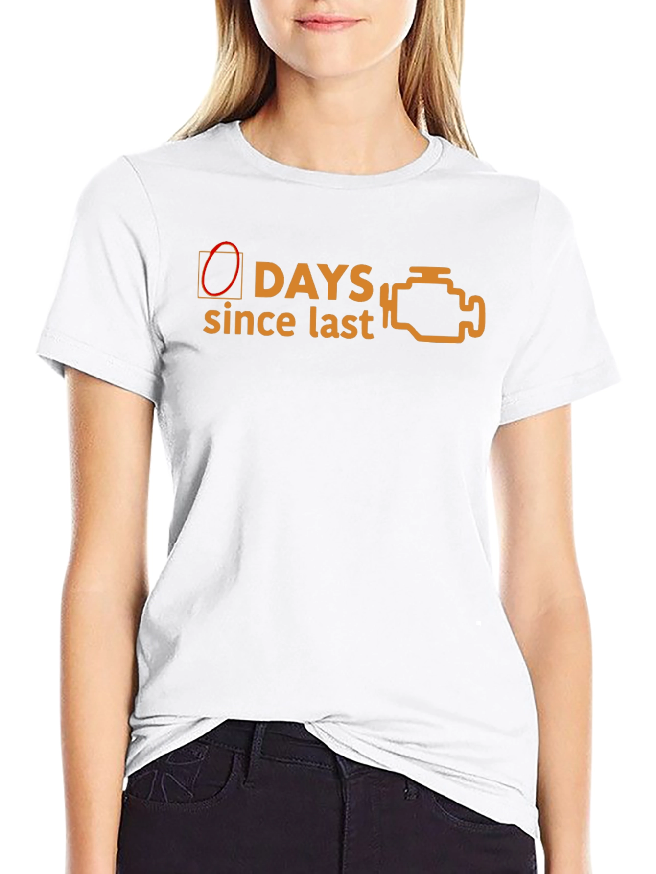 Check Engine Light T-Shirt - 0 Days Since Last