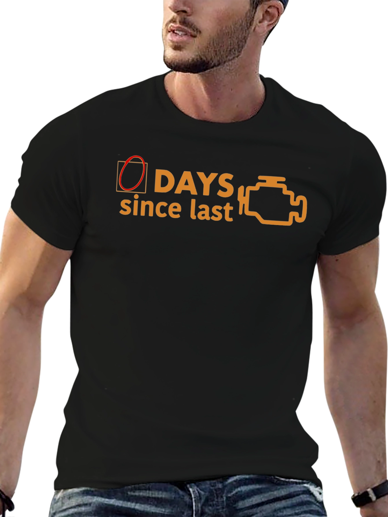 Check Engine Light T-Shirt - 0 Days Since Last