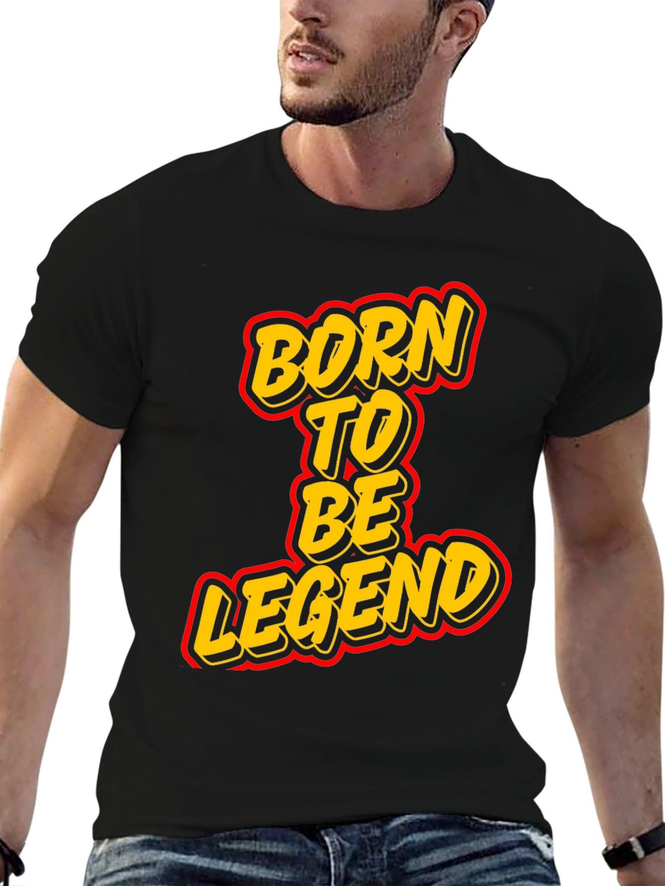 Born To Be Legend Black Graphic Tee