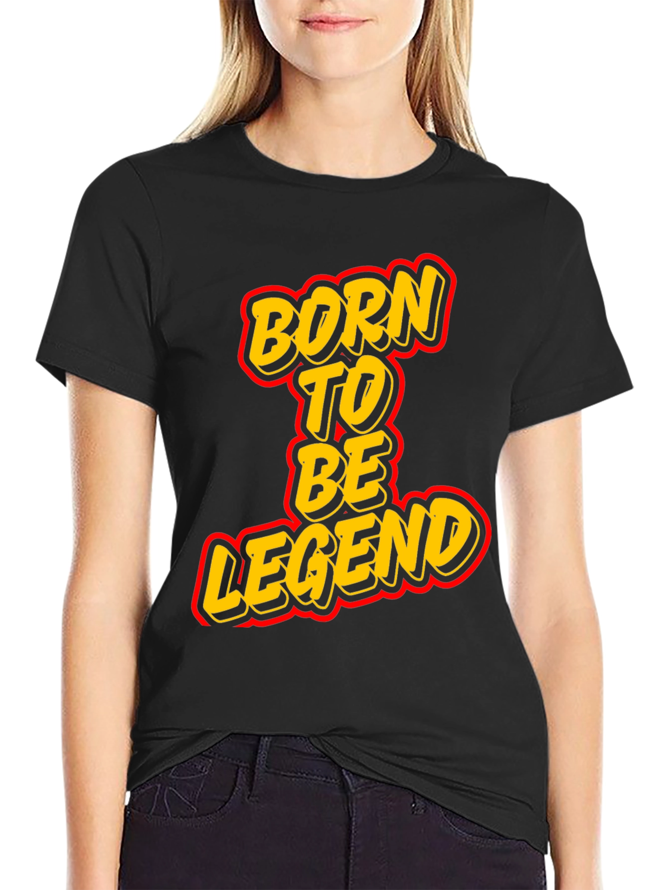 Born To Be Legend Black Graphic Tee